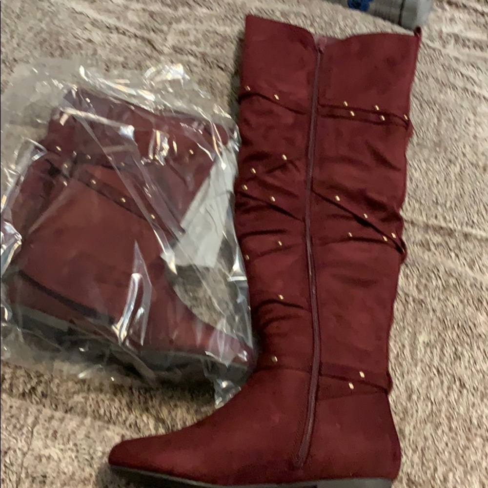 Burgundy boots